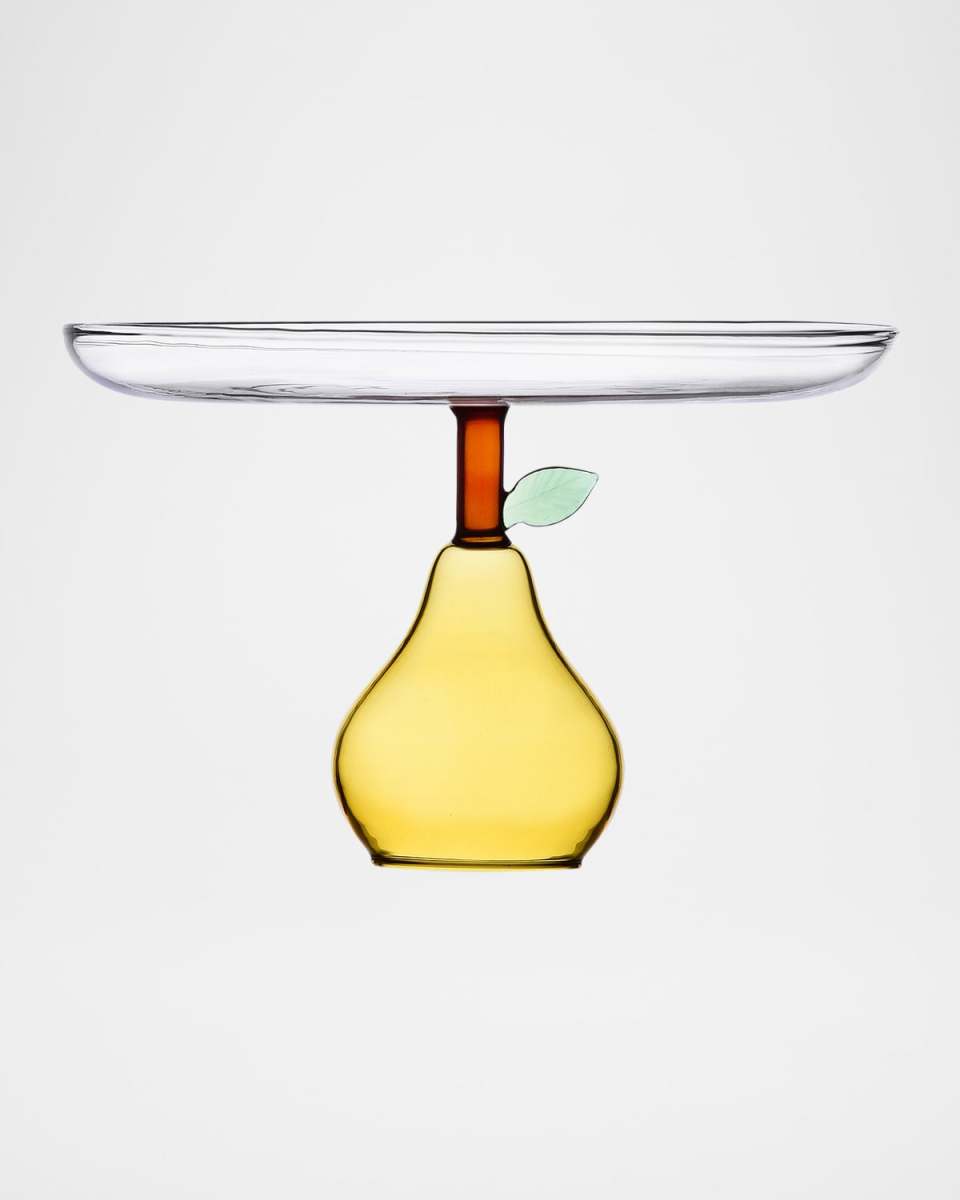 Fruits & Flowers Raised Pear Cake Stand